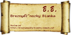 Breznyánszky Bianka névjegykártya